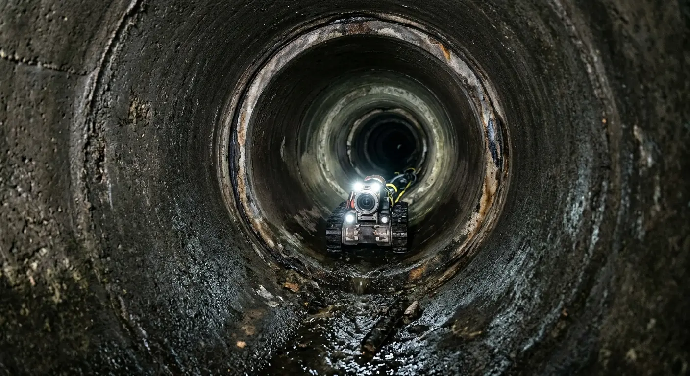 Robotic sewer camera inspecting pipe interior for Sewer Line Repair in Riverview